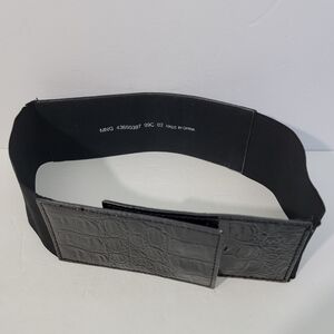 MNG Mango 43650397 99C 02 Black Elastic Wide Belt L 30.5" W 4"